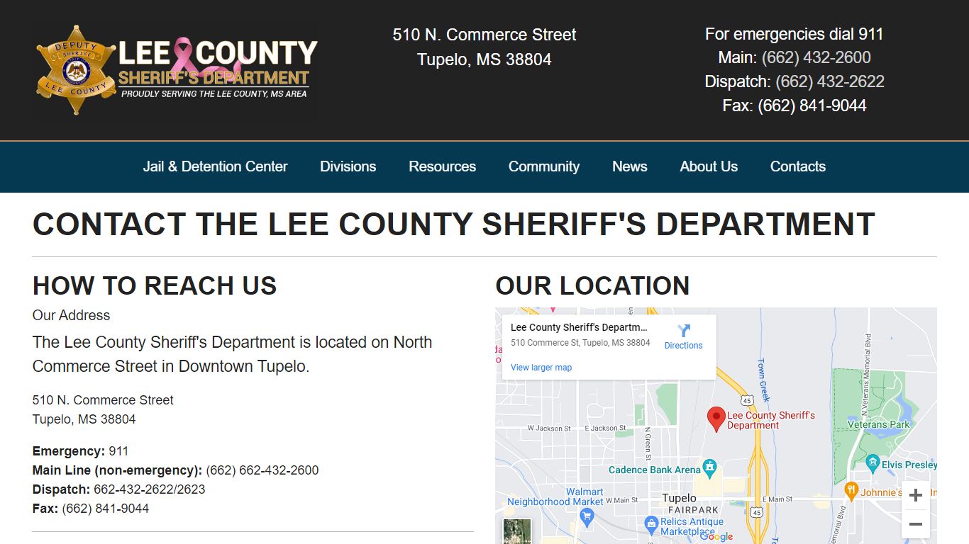 Contacts - Lee County Sheriff's Department