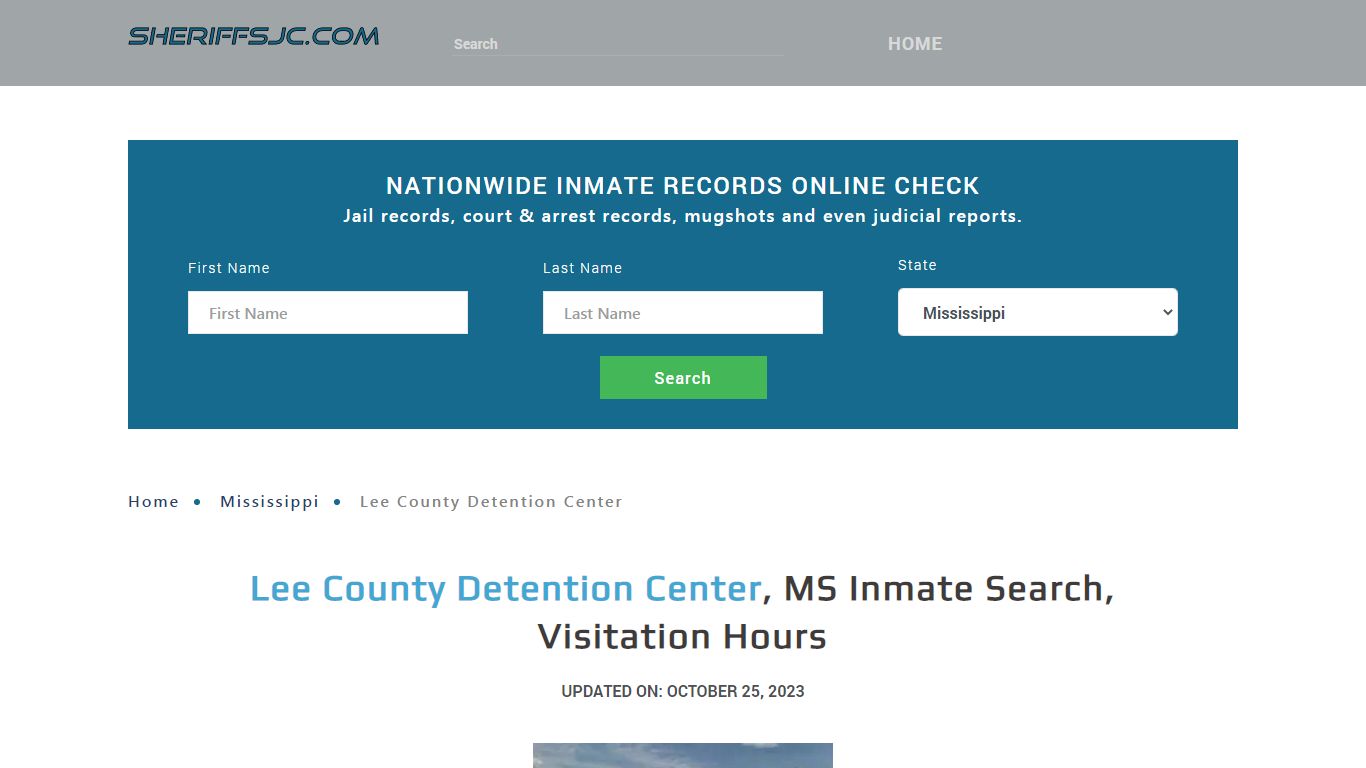 Lee County Detention Center, MS Inmate Search, Visitation Hours